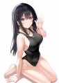 黒髪メイドさんの競泳水着差分です