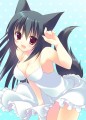 黒髪白ワンピ猫耳っ娘/天凪青磁：みみけ/え16