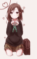 手でハート。