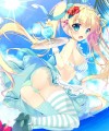 夏の海のメイドさん