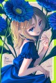青いガーベラ