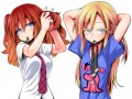 金髪高校生と赤髪中学生